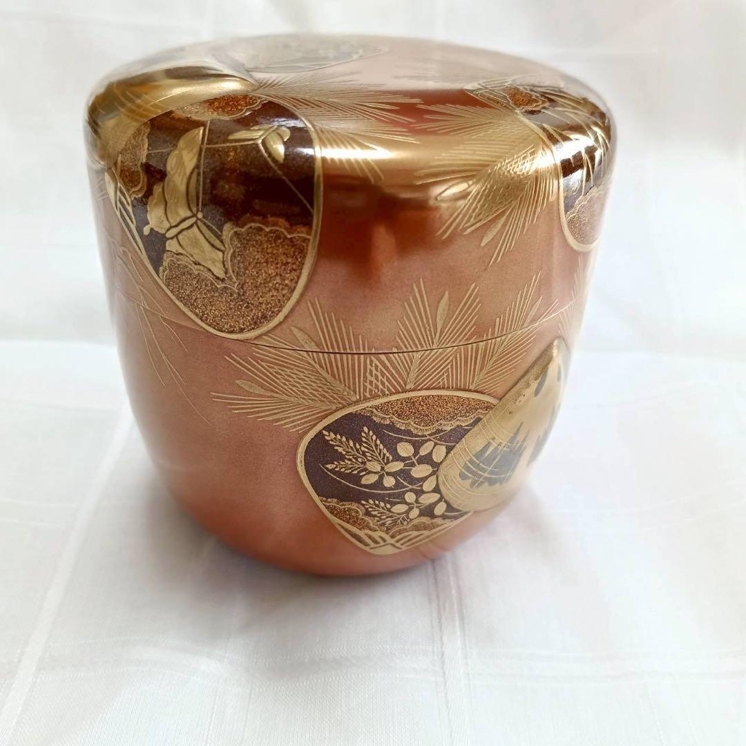 輪島塗 一后一兆 作 人間国宝 金蒔絵棗 共箱 仕覆付