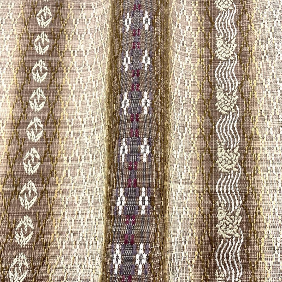 帯6650 ○高級 正絹 真綿バンブー和紙織 花織 六通 袋帯 - メルカリ