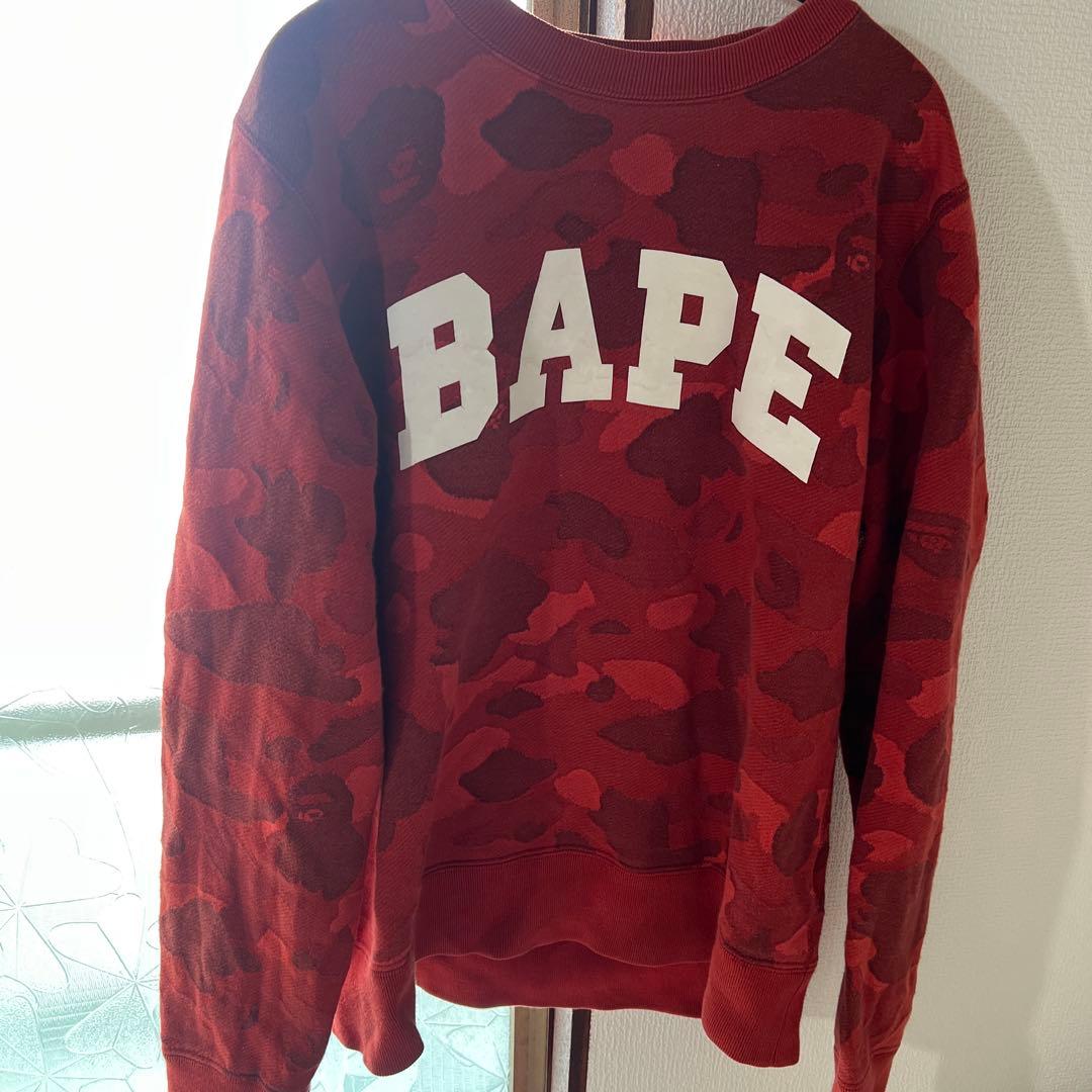 BAPE レッドカモフラージュ トレーナー M値下げします - メルカリ