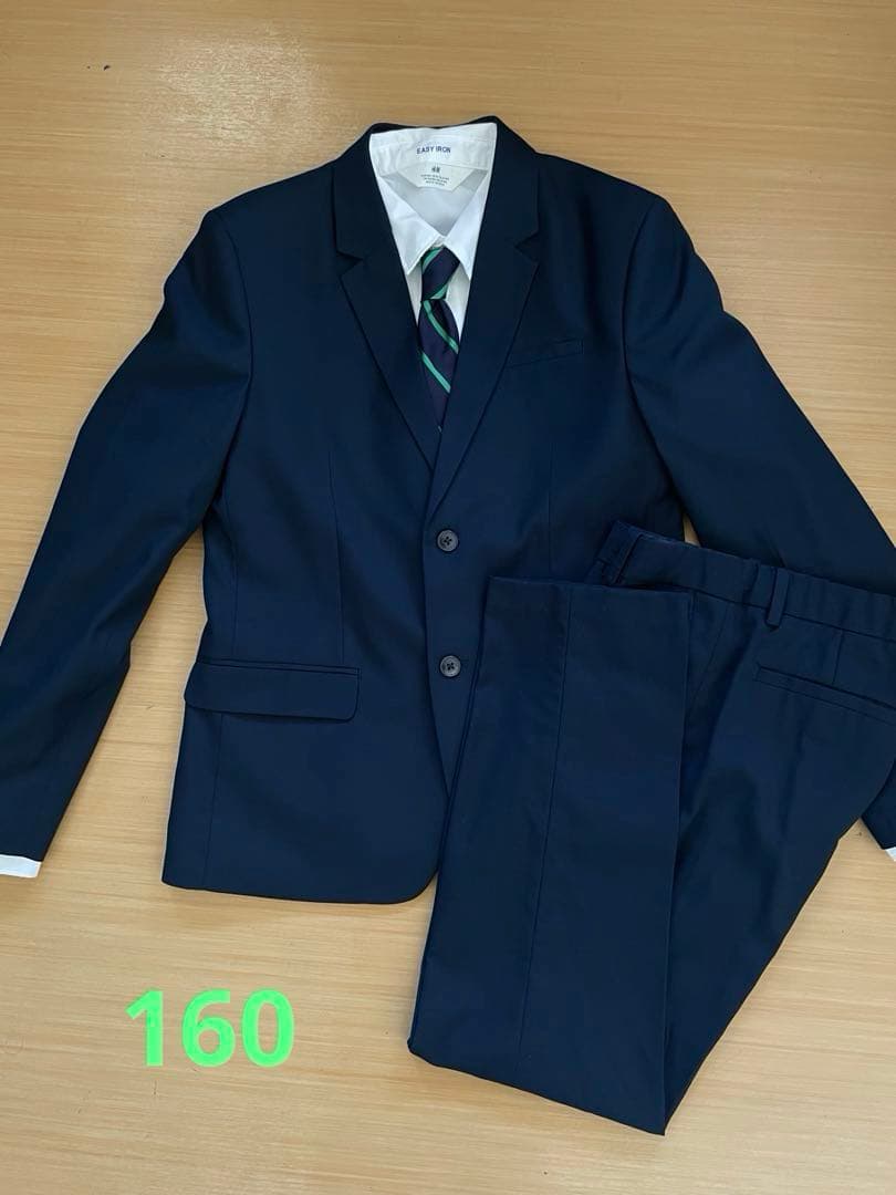 H&M 160フォーマルスーツ＋シャツ ラルフローレン ネクタイセット卒業