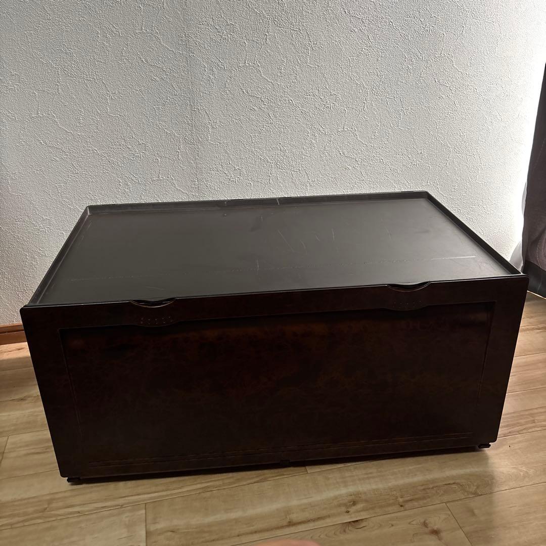 タッパーウェア　スーパーチェスト　2段ダークアンバー色　状態良い　最安値 タッパーウェアみうらホームパーティズ:スーパーチェストダーク