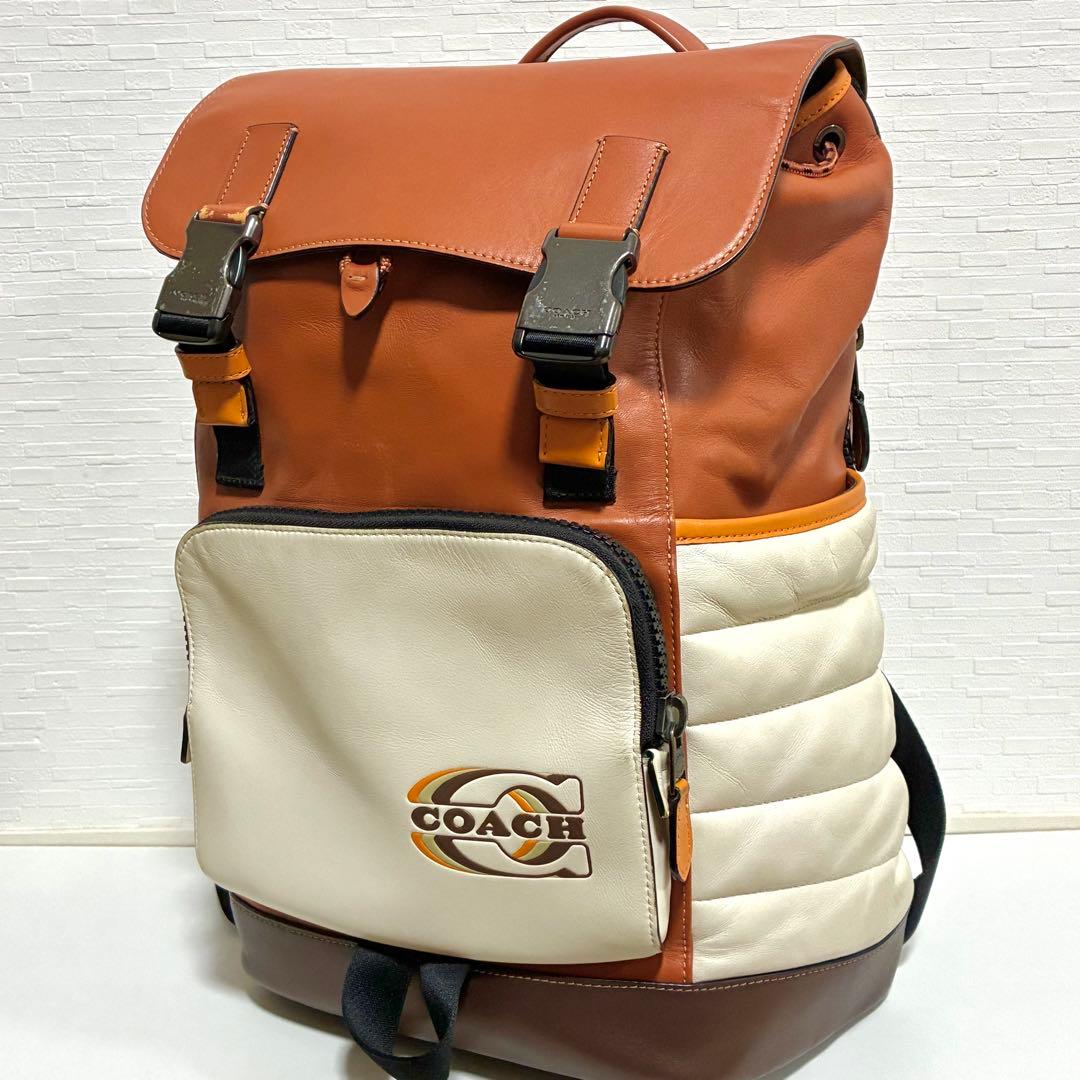 COACH バックパック リュック マルチカラー ブラウン クリーム ロゴ