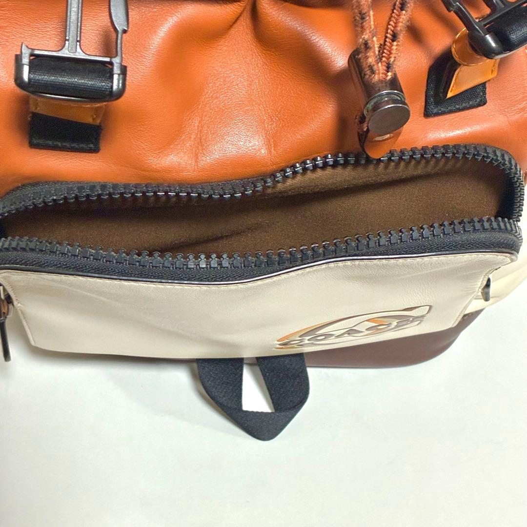COACH バックパック リュック マルチカラー ブラウン クリーム ロゴ