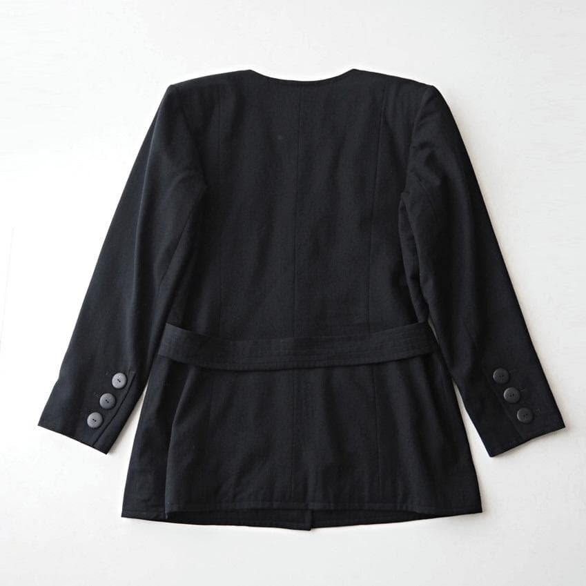 希少 YSL イヴサンローラン リブゴーシュ フランス製 ノーカラージャケット