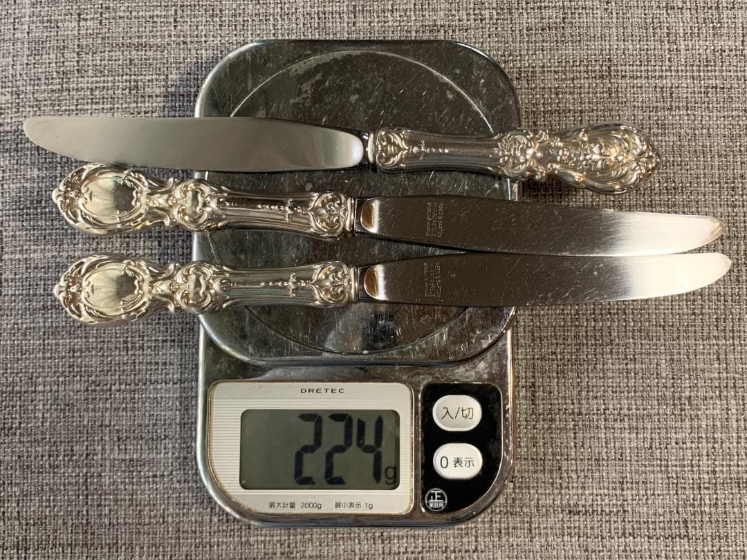 REED&BARTON 純銀製 リード＆バートン スターリングテーブルナイフ3本