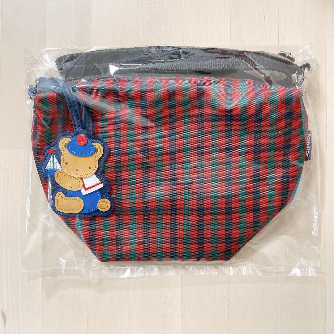 ファミリア 舟形 ポシェット 赤系 ファミリアチェック - メルカリ