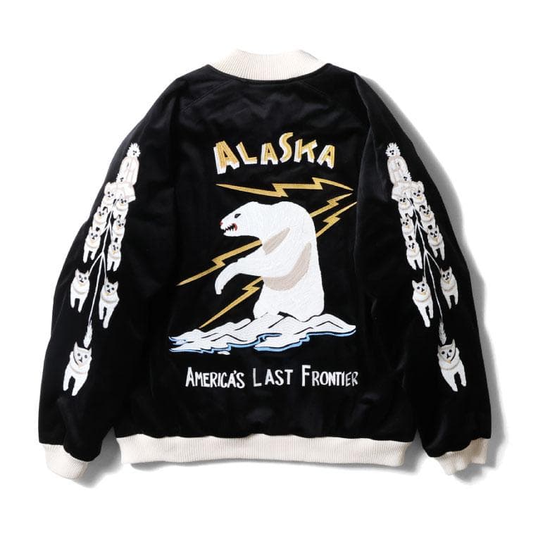 HOUSTON 別珍スカジャン ALASKA柄 スーベニア 51521 BK L - メルカリ