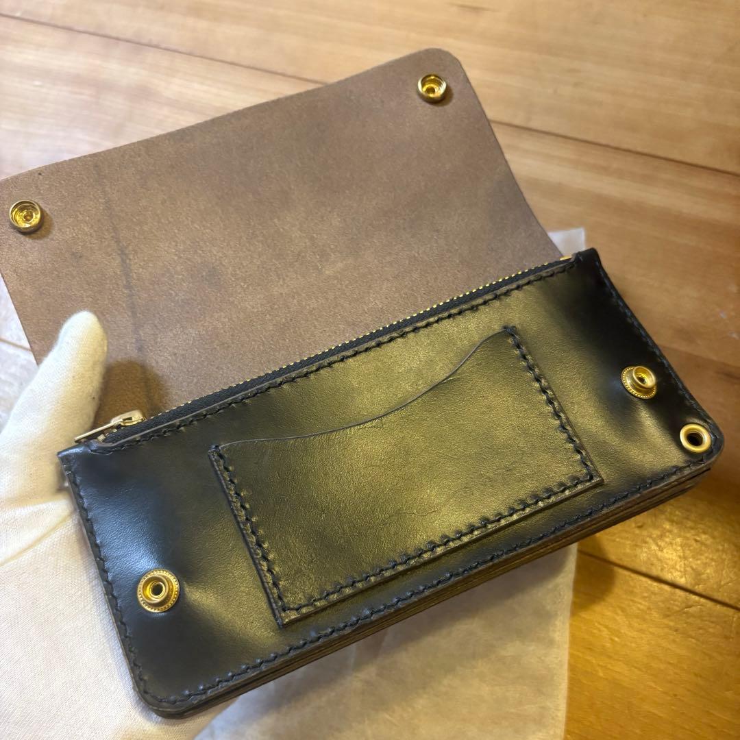 トラッカーウォレット ロング クロムエクセル 3層 小判カン付 茶芯