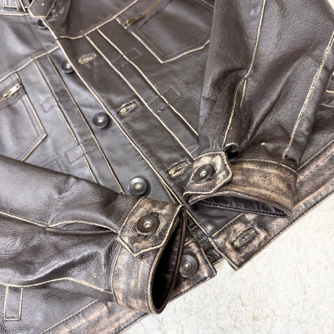 限定版リングスパン イングランド製 レザージャケット スタッズ