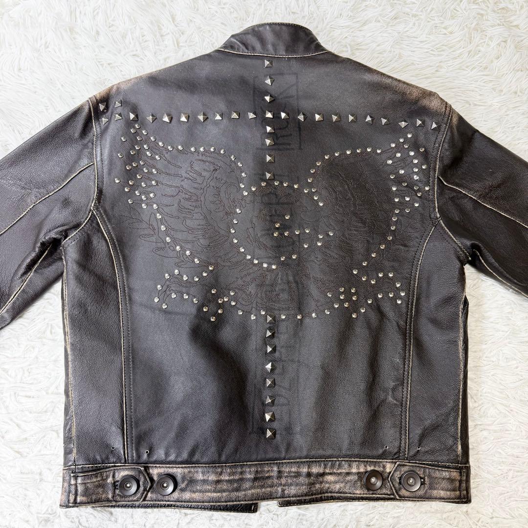 限定版リングスパン イングランド製 レザージャケット スタッズ