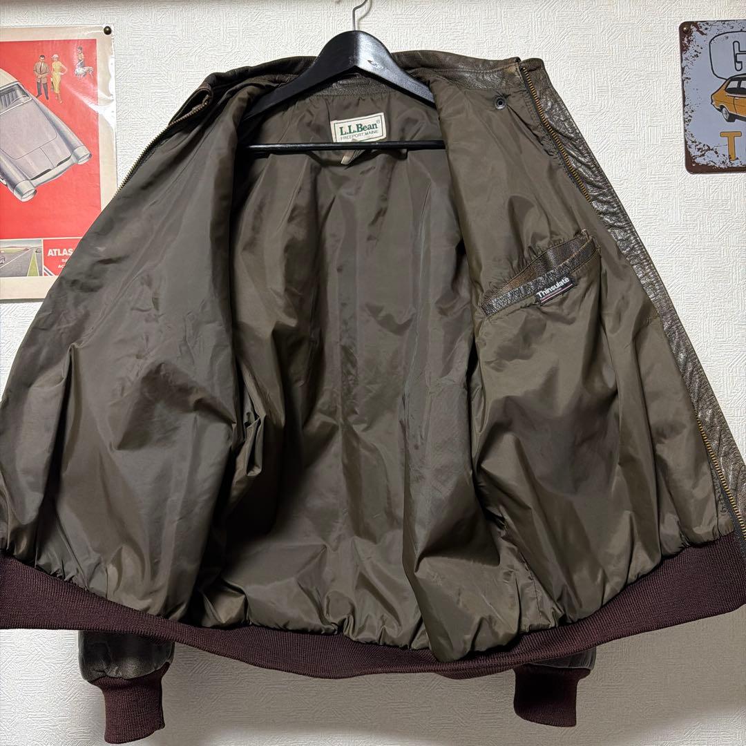 9*u様 美品 80s L.L.BEAN A-2 ジャケット　A2 44 レザー