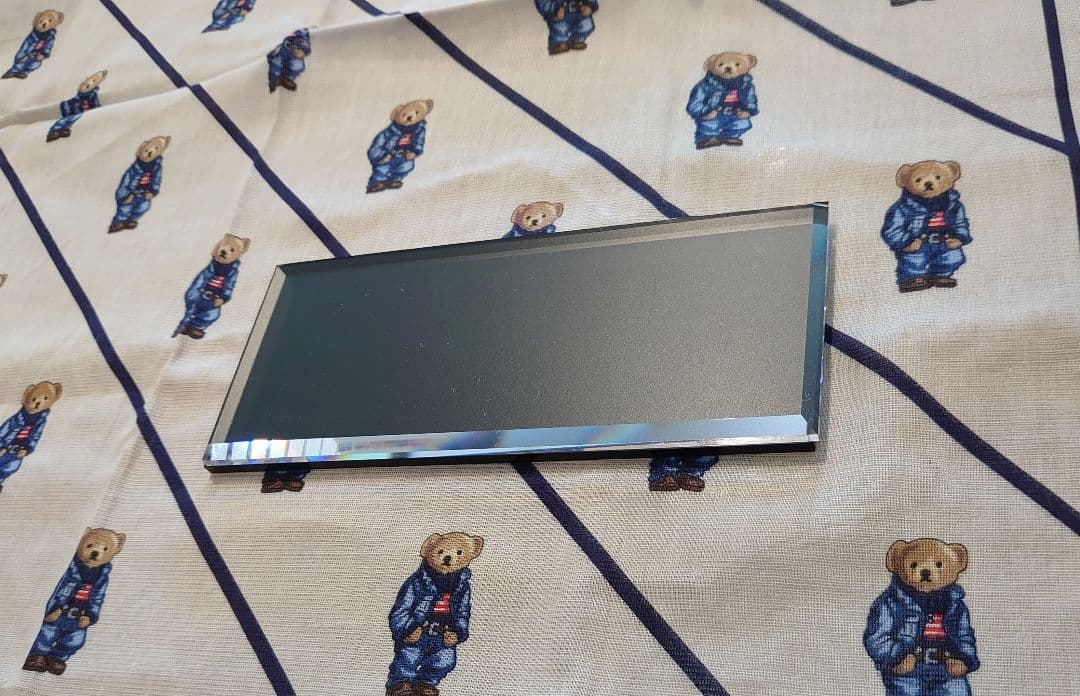 よっしー＊ヴィンテージウッド画像背景アクリル表札＊4辺45度斜めカット