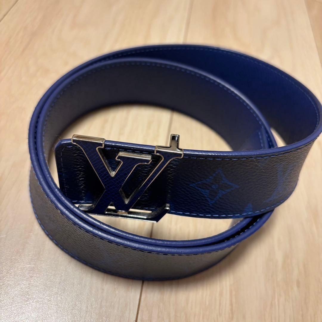 Louis Vuitton ネイビー レザーベルト - メルカリ