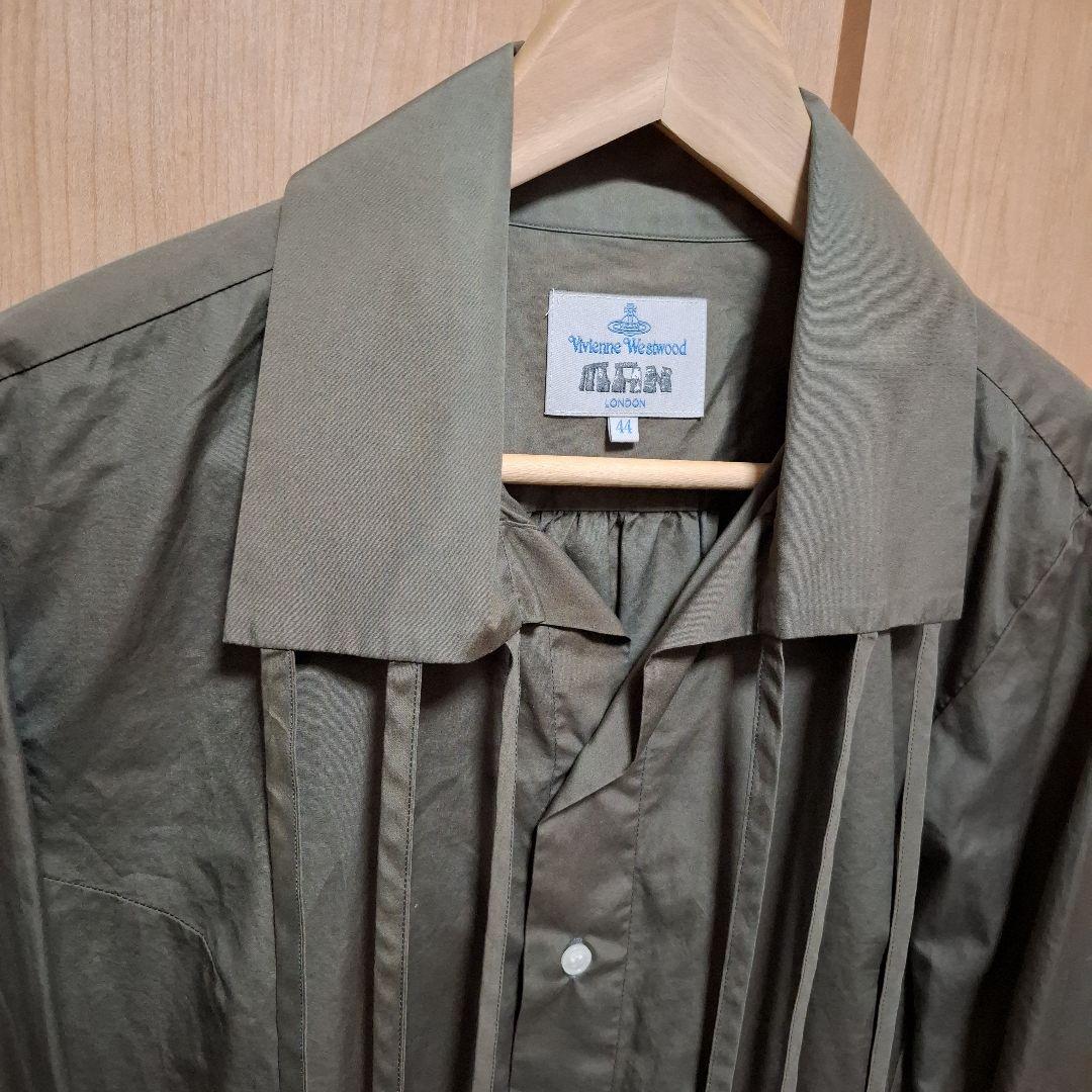 ヴィヴィアンウエストウッドマン リボン 長袖シャツ グリーン 44