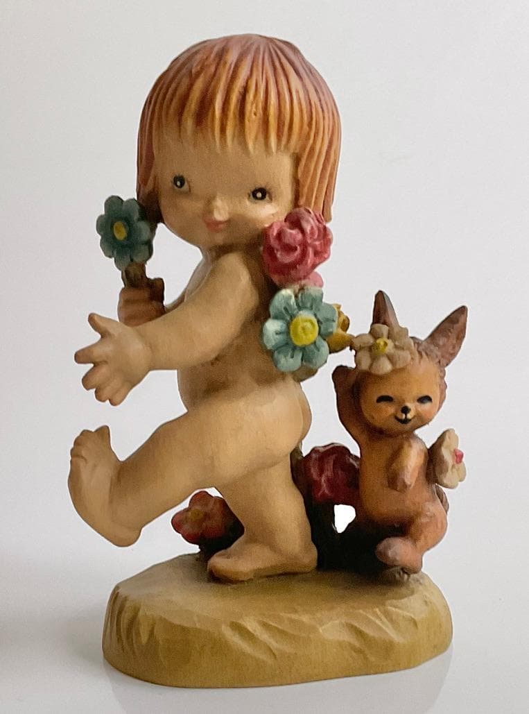 ANRI アンリ Nature Girl 木彫り人形 フェランディス 6インチ