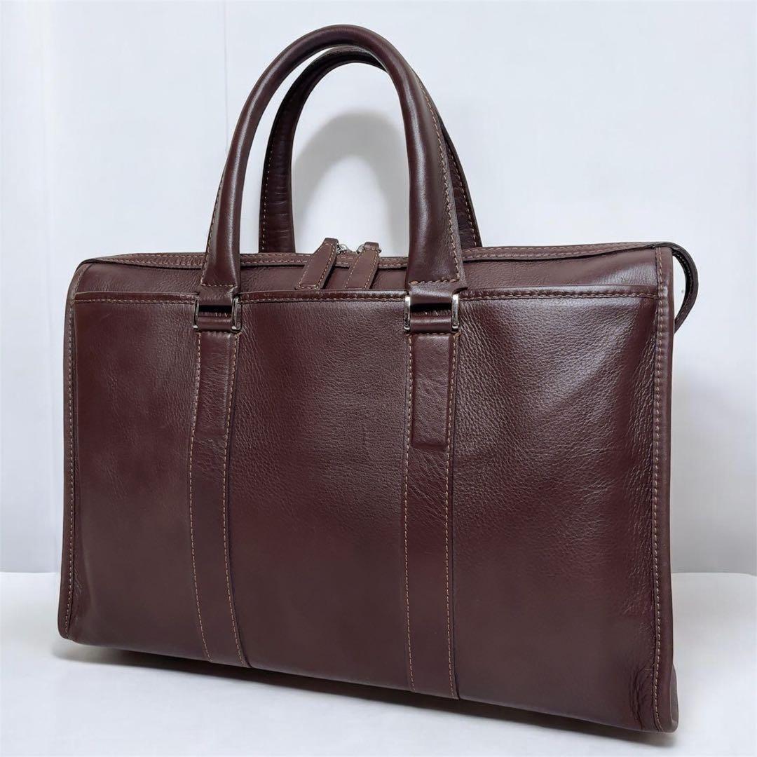 土屋鞄 プロータ ビジネスバッグ レザー シボ革 ブラウン 茶 ブリーフ