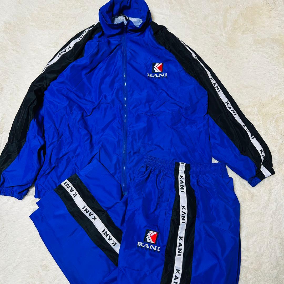 karl kani カールカナイ セットアップ ナイロンジャケット パンツ 青
