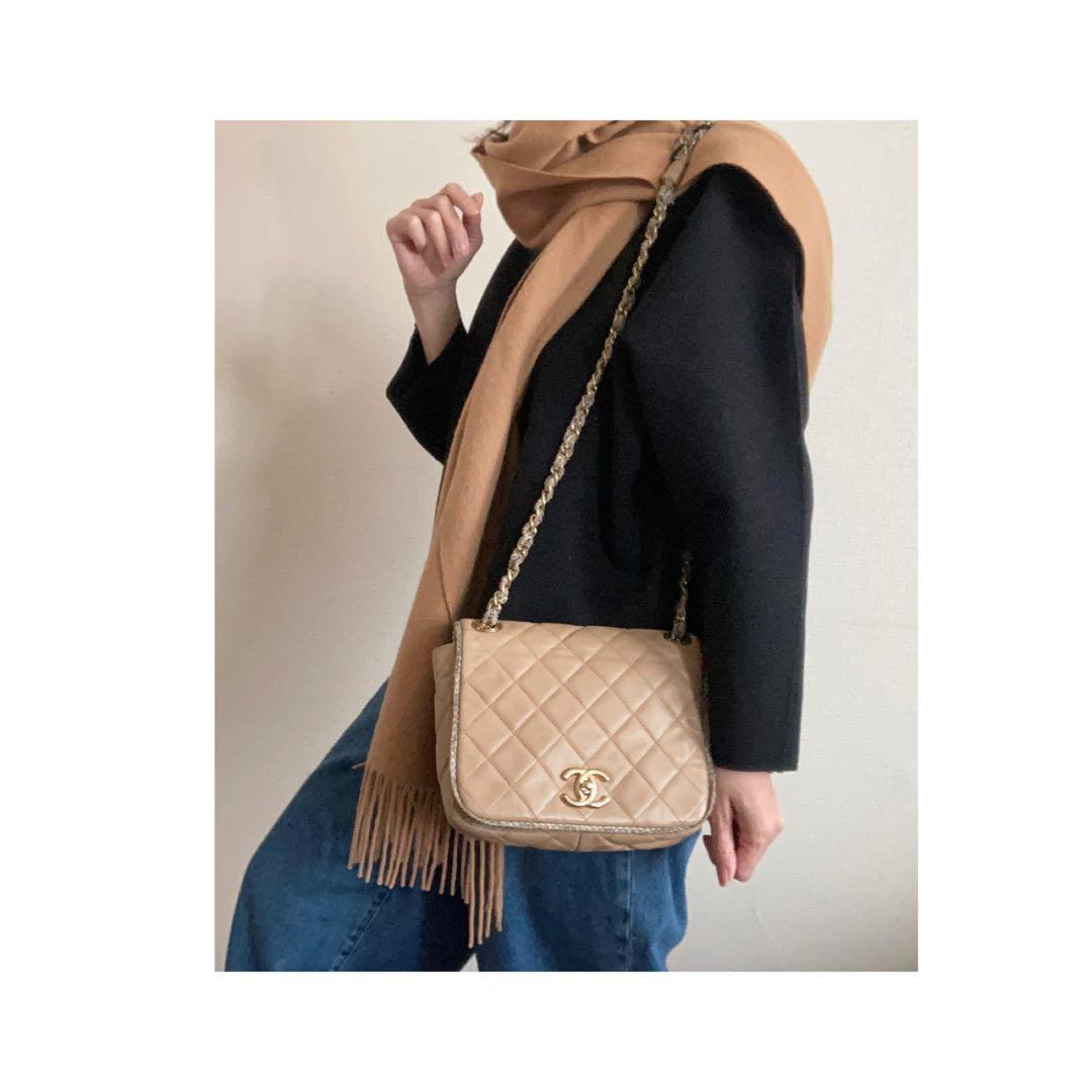 ちょこ 様♡CHANEL ツイード マトラッセ ラムスキン チェーンバッグ