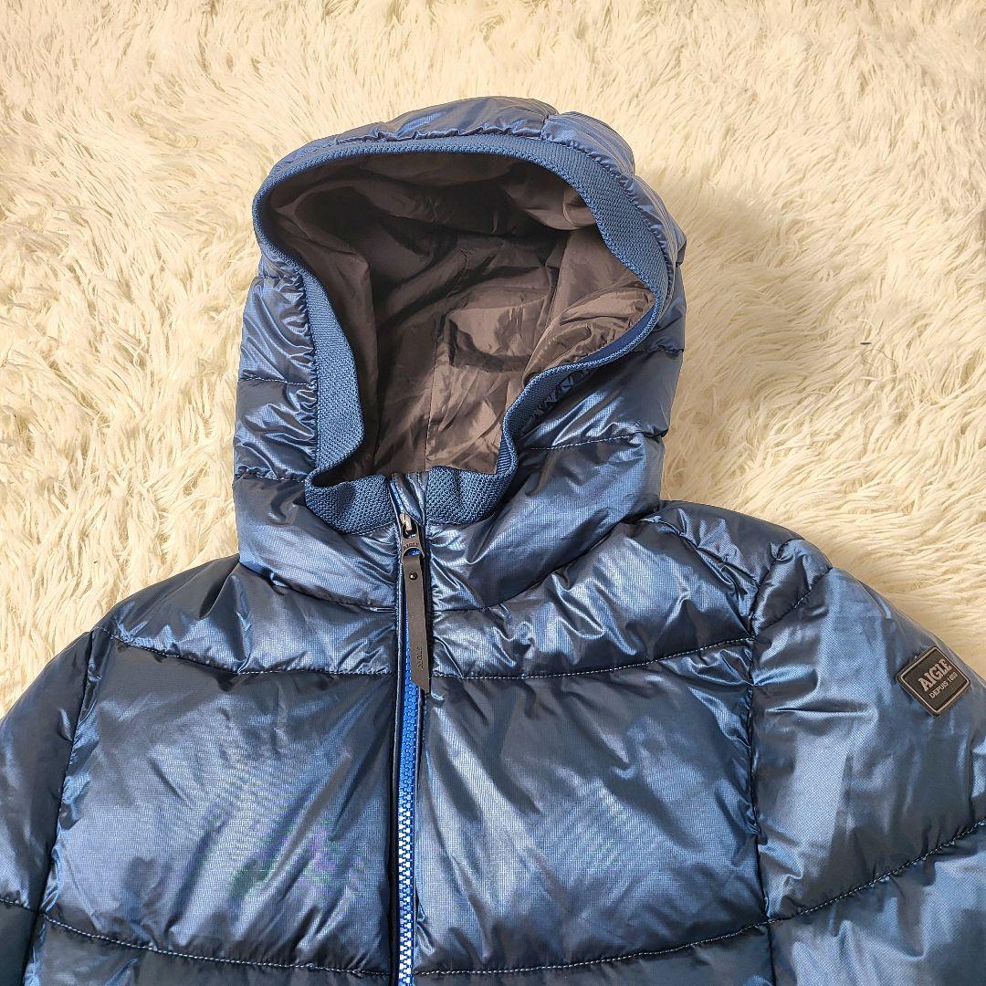 極美品】AIGLE バベリーポンチョダウン ブルー S - メルカリ