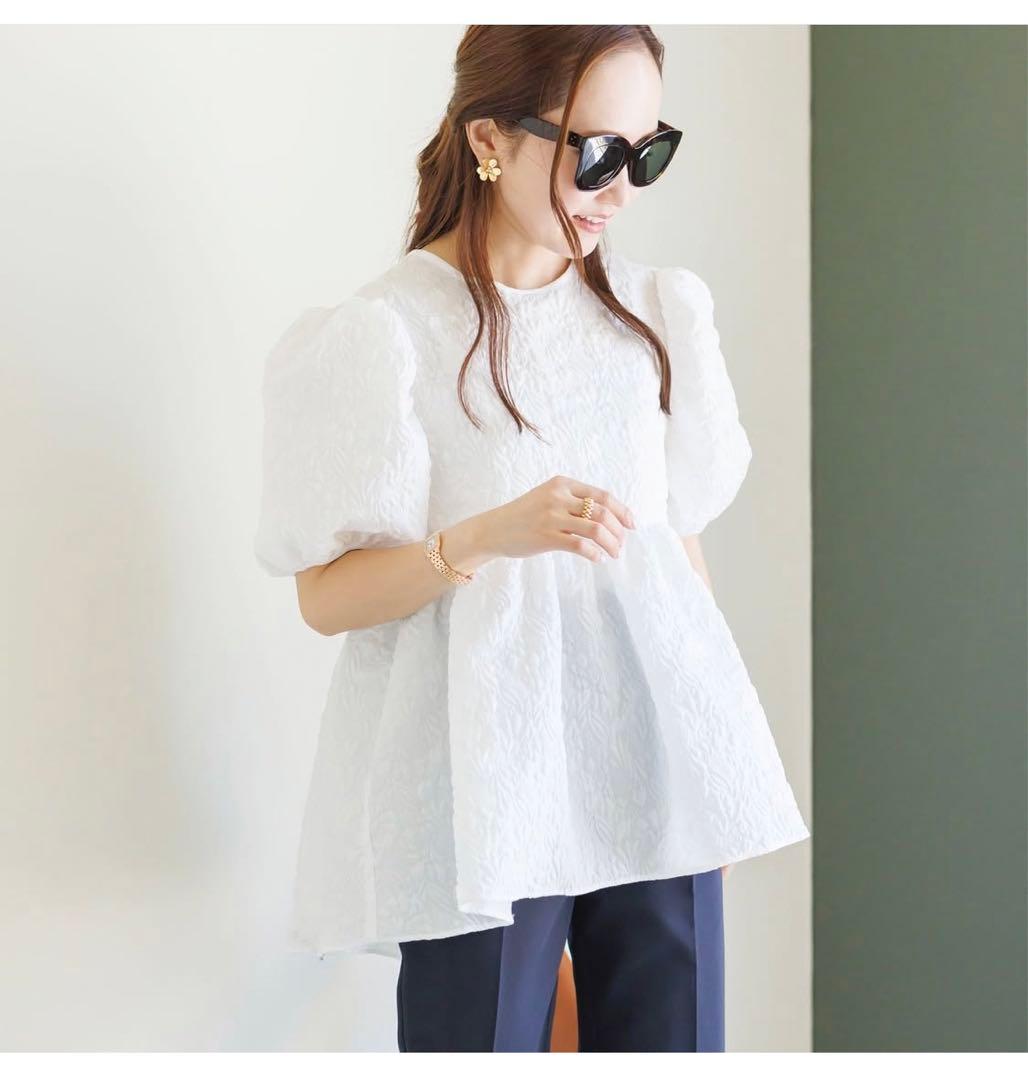 bluelea Jacquard blouse ブルレア ジャガードブラウス - メルカリ