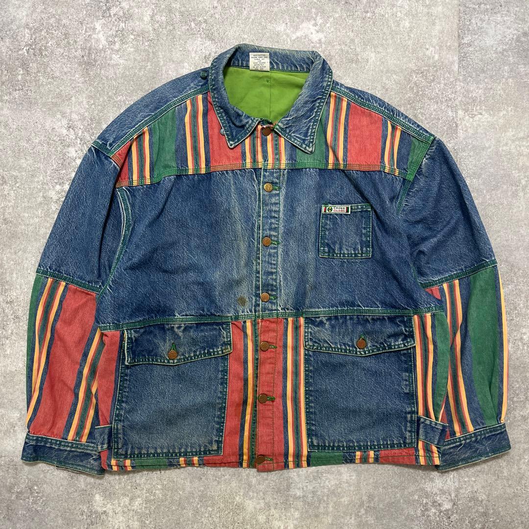 激レア】 90s CROSS COLOURS クロスカラーズ デニムジャケット - メルカリ