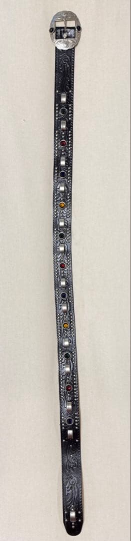 ⭐️極美品エースウエスタンスタッズベルト⭐️マルチカラーストーン