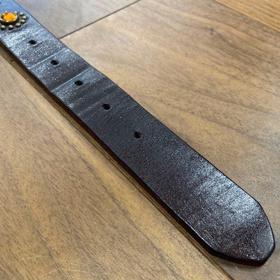 HIDE AND SEEK別注 HTC ナローベルト オレンジ&クリアストーン - メルカリ