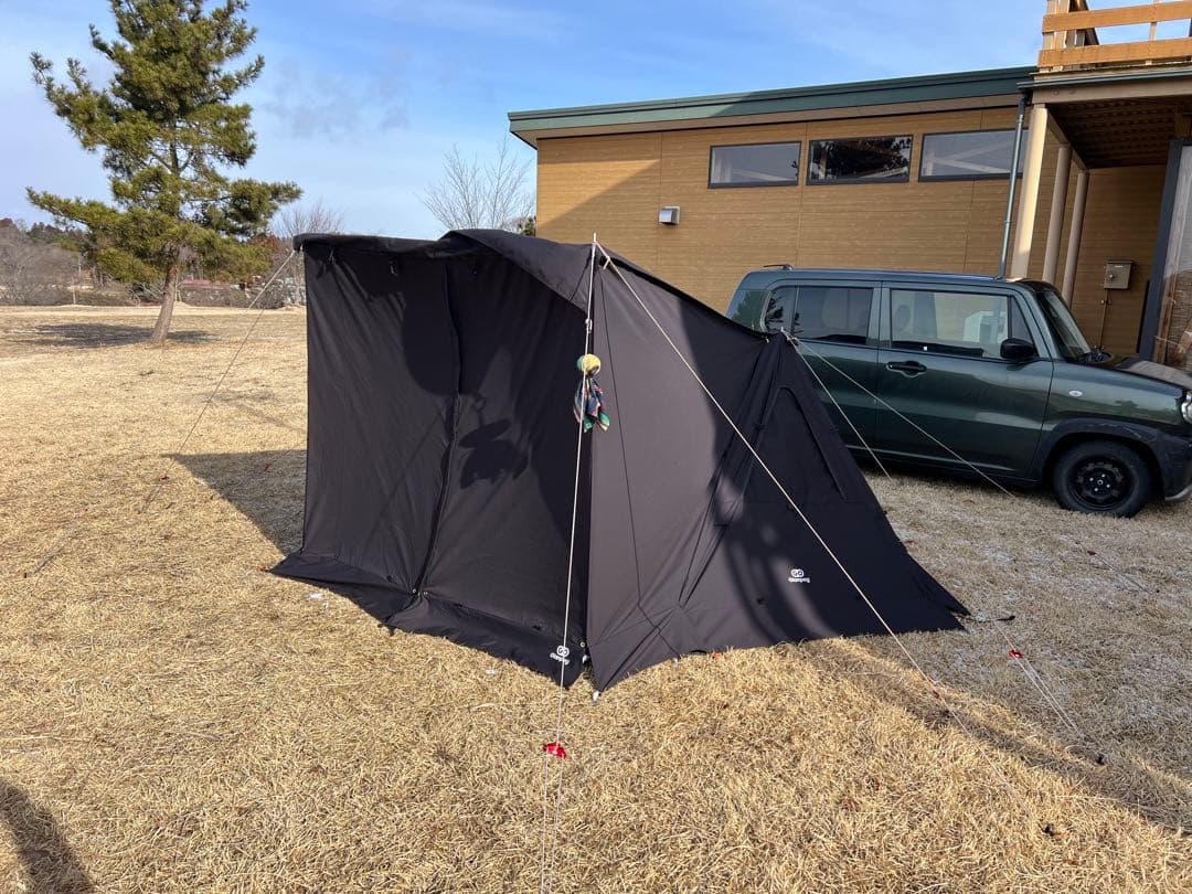 専用。G.Gパップテント2.0ブラック 前幕二股ポール グランドシート