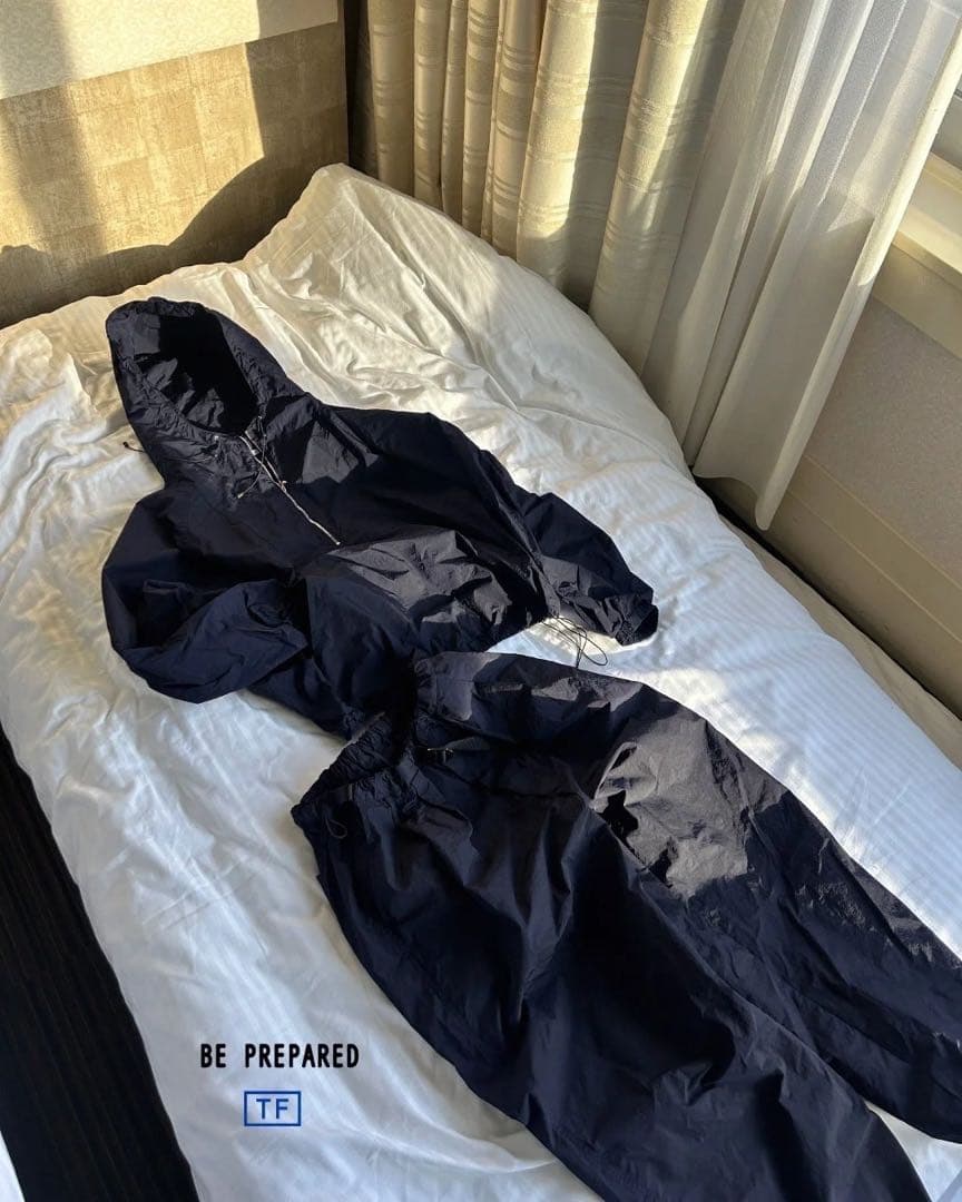 完売限定初期モデルBE PREPARED TFナイロンセット アップ　navy premium nylon setup / navy（プレミアムナイロンセットアップ