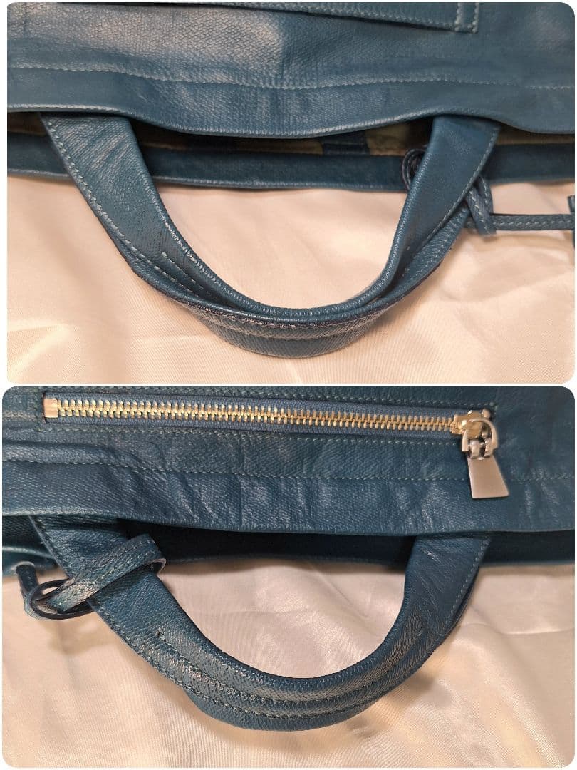 ブルーaniary アニアリ　クロッシングレザー ミニトートバッグ　ゴルフ