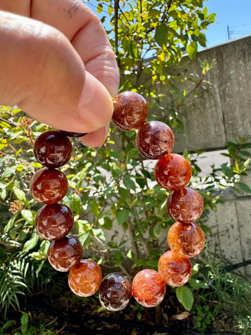 【向江大樹さん専用】ブラウンルチル 14mm 内径16cm キラキラ光る