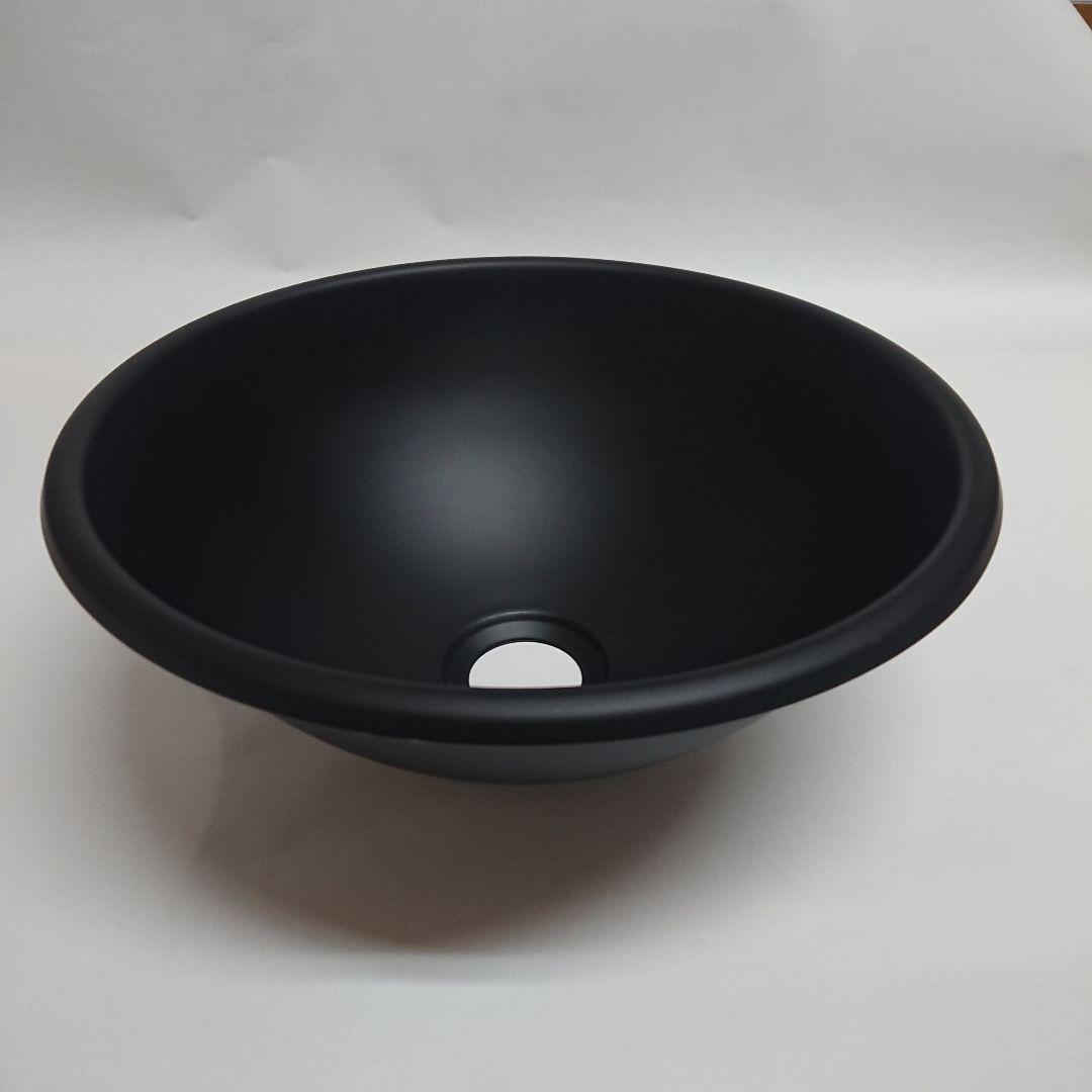 洗面ボウル ステンレス 黒 手洗い器銀色の排水栓セット ink-0408004h.jpg