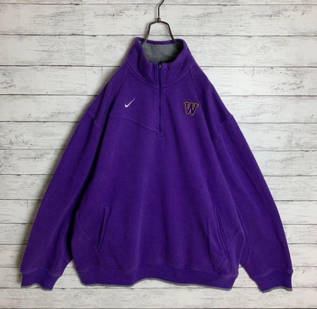 激レア‼︎】NIKE◎XL 紫 ハーフジップ スウェット - メルカリ