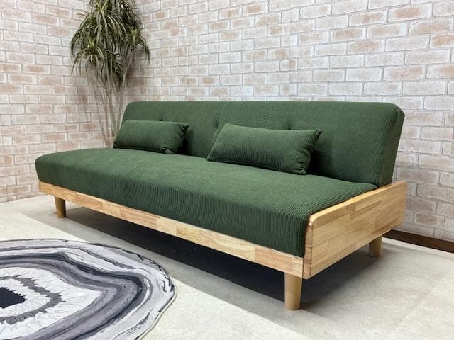 ソファーベッド　ソファ　コーデュロイ　カーキ　北欧風　新品 ソファーベッド ソファ コーデュロイ カーキ 北欧風 新品 - メルカリ
