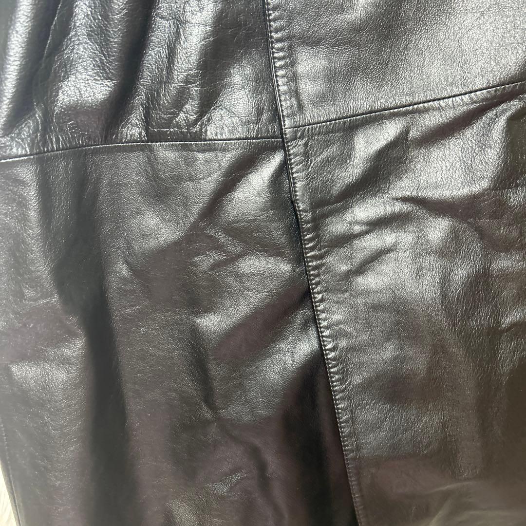 希少】GIOVE GIUNOE レザーダブルコート 牛革 黒 超ロング L - メルカリ