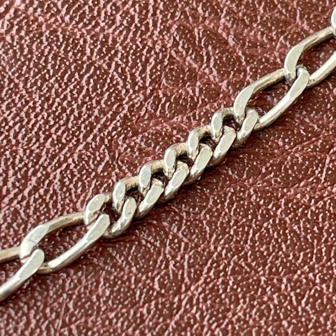 シルバー925 MEXICO フィガロチェーン ネックレス 約44cm 3mm - メルカリ