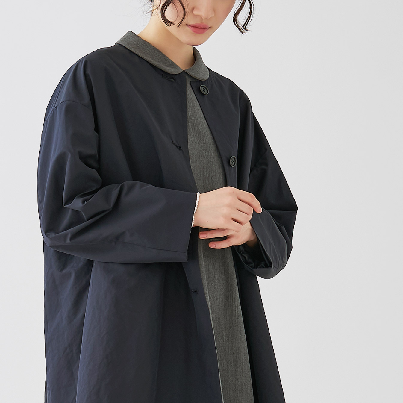 ノーカラーバックタックコート | 高密度ポリエステル - STAMPS ONLINE