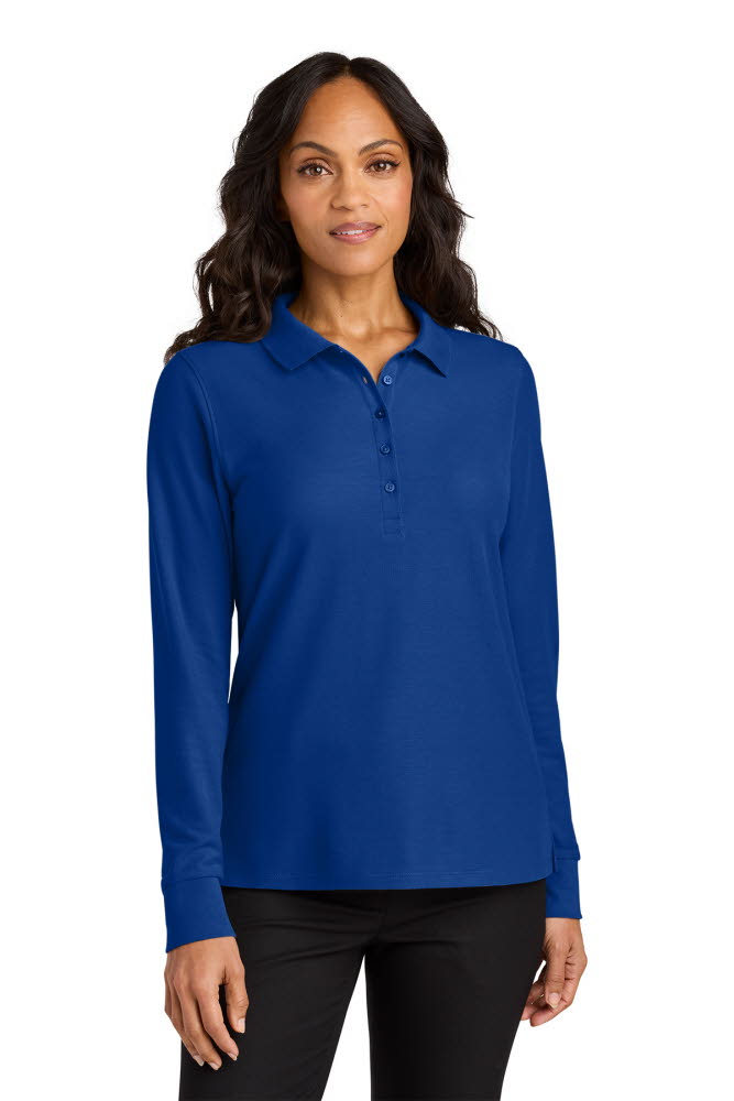 Women's Wearever Long Sleeve Polo at Stitch Logo