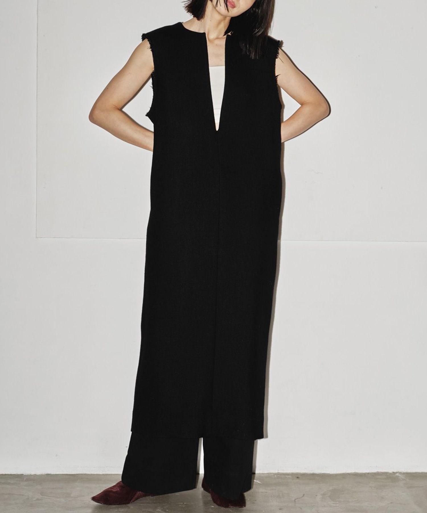 Doubleface Wool Keyneck Dress(36 BLACK): TODAYFUL: WOMENS