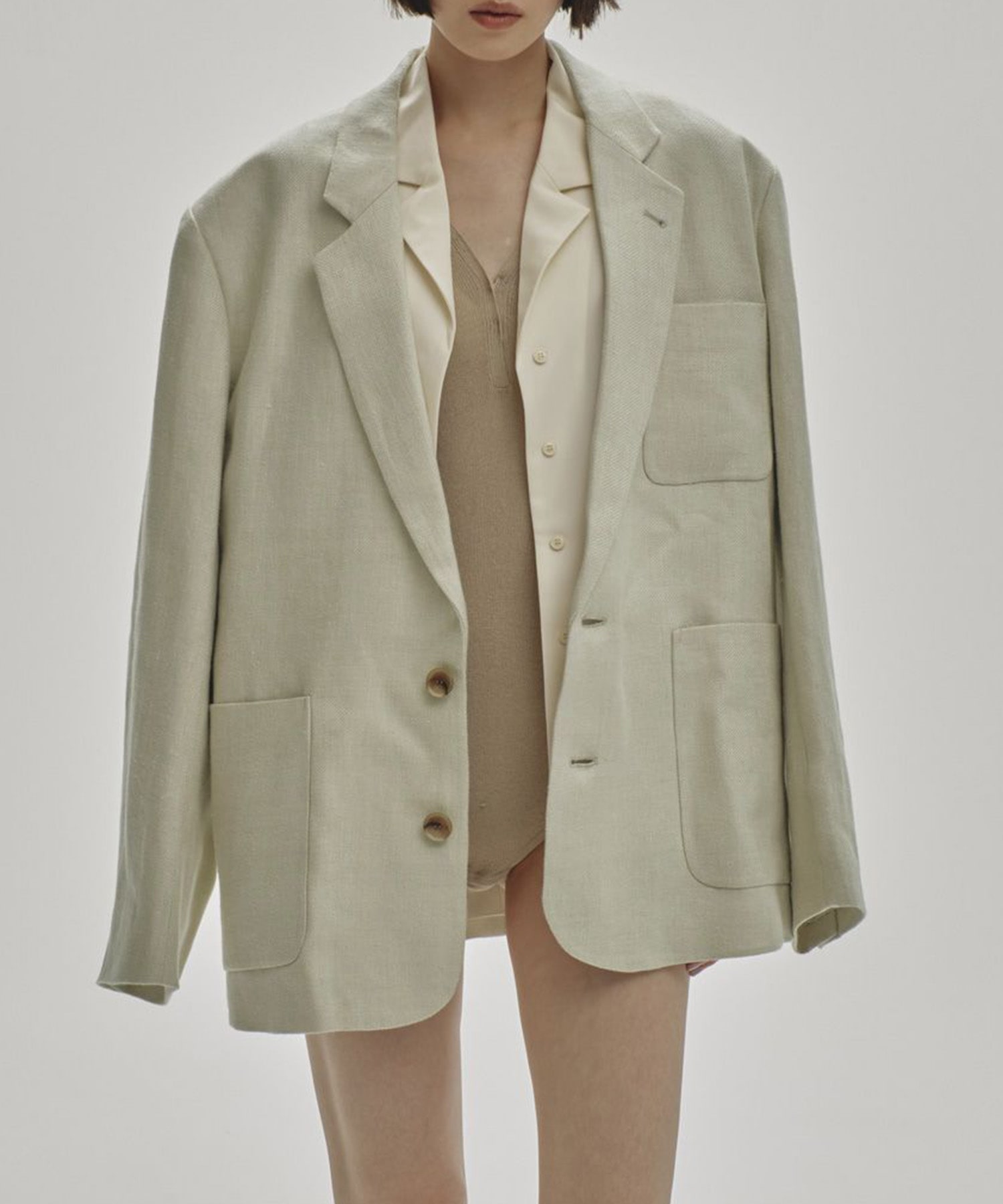 Boyfriend Linen Jacket(36 SAGE): TODAYFUL: WOMENS｜ STUDIOUS