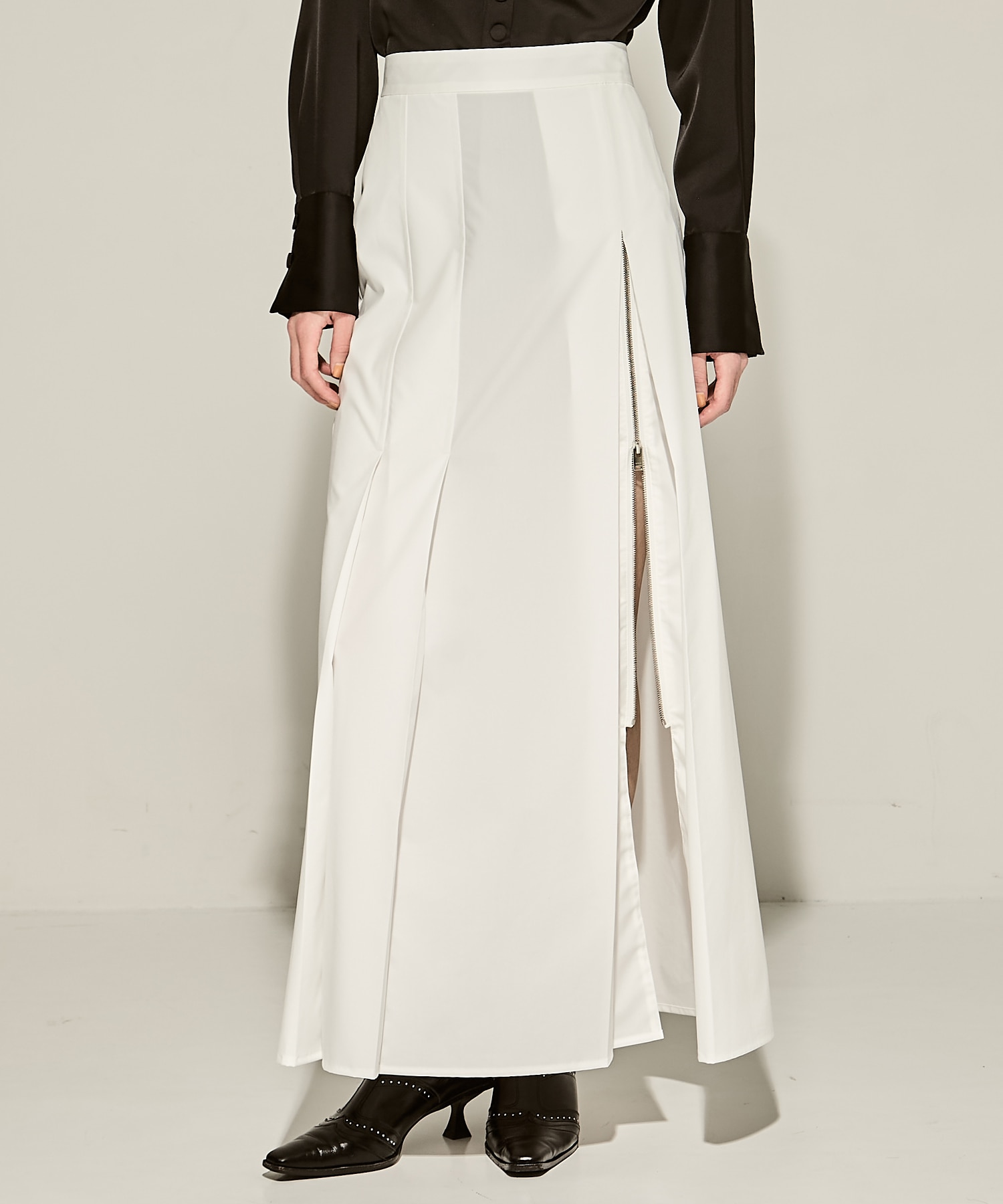 SUPIMA C/PE/PU ZIP SKIRT(36 WHITE): CINOH: WOMENS｜ STUDIOUS