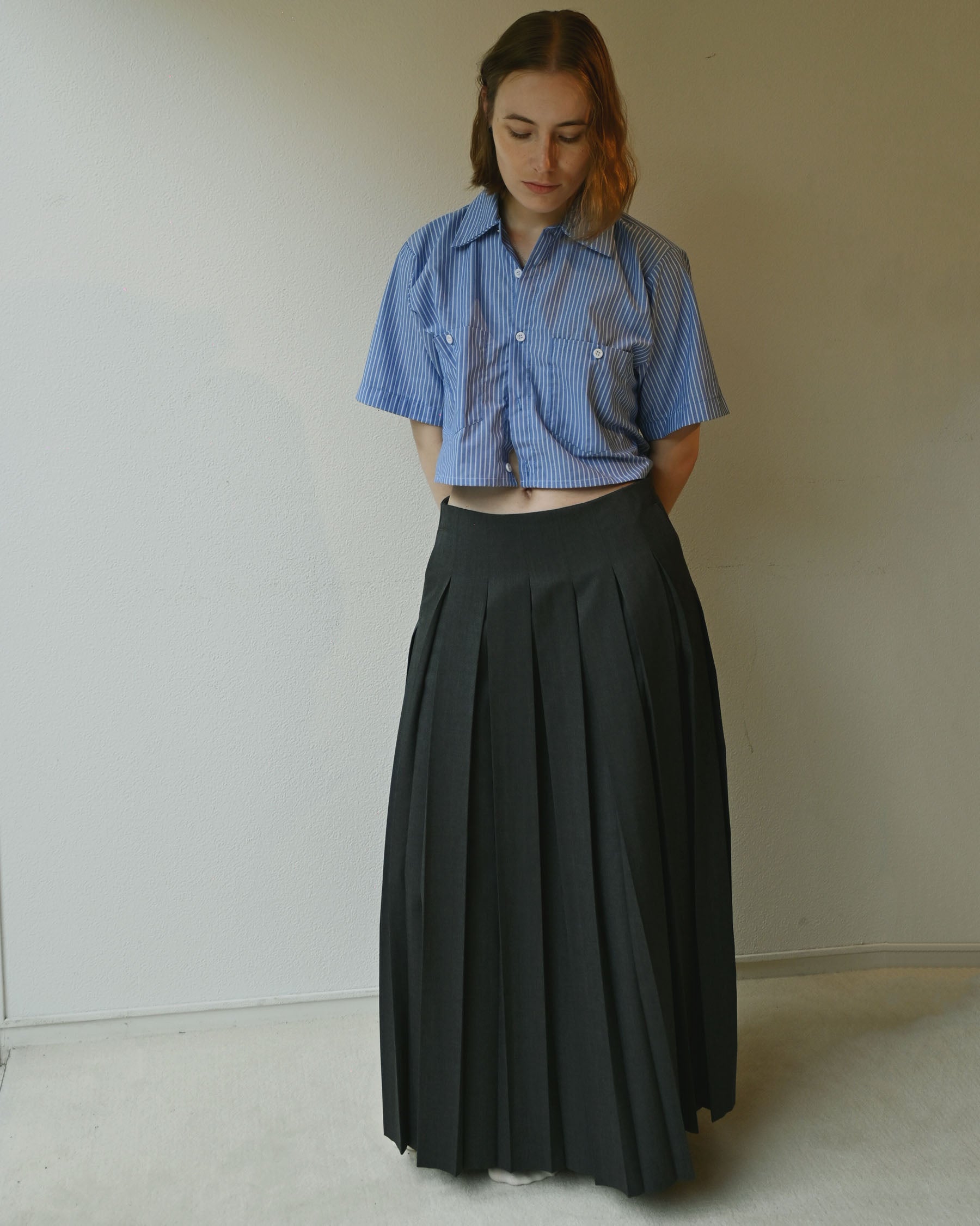 404 Original | PLEATED SKIRT - GRAY – studiolab404.com