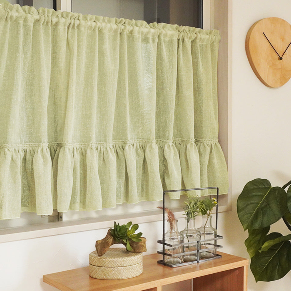 オーダーカフェ｜ボリュームたっぷりふわふわフリルカフェカーテン