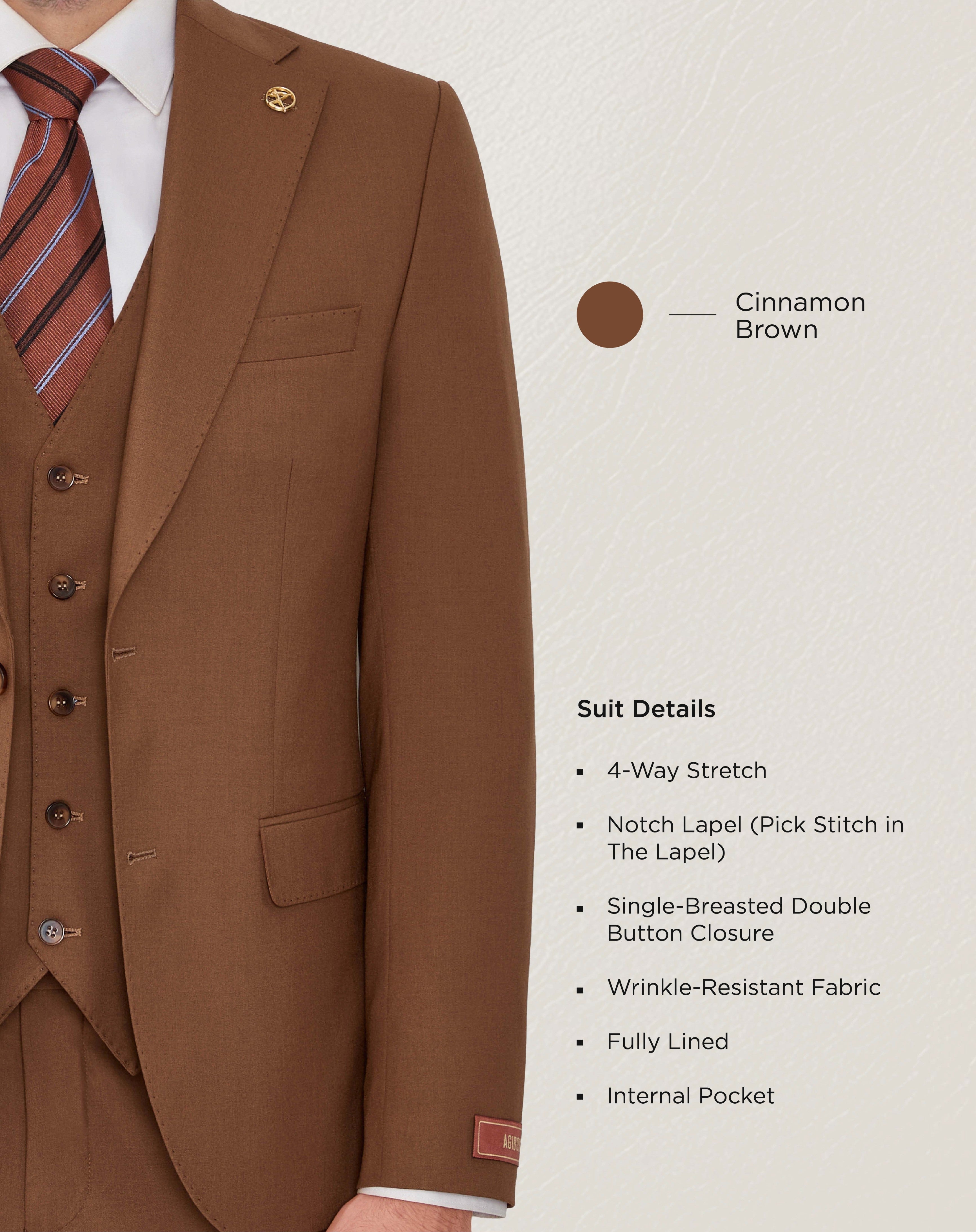 Cinnamon Brown Solid Suit – SUITSHARK