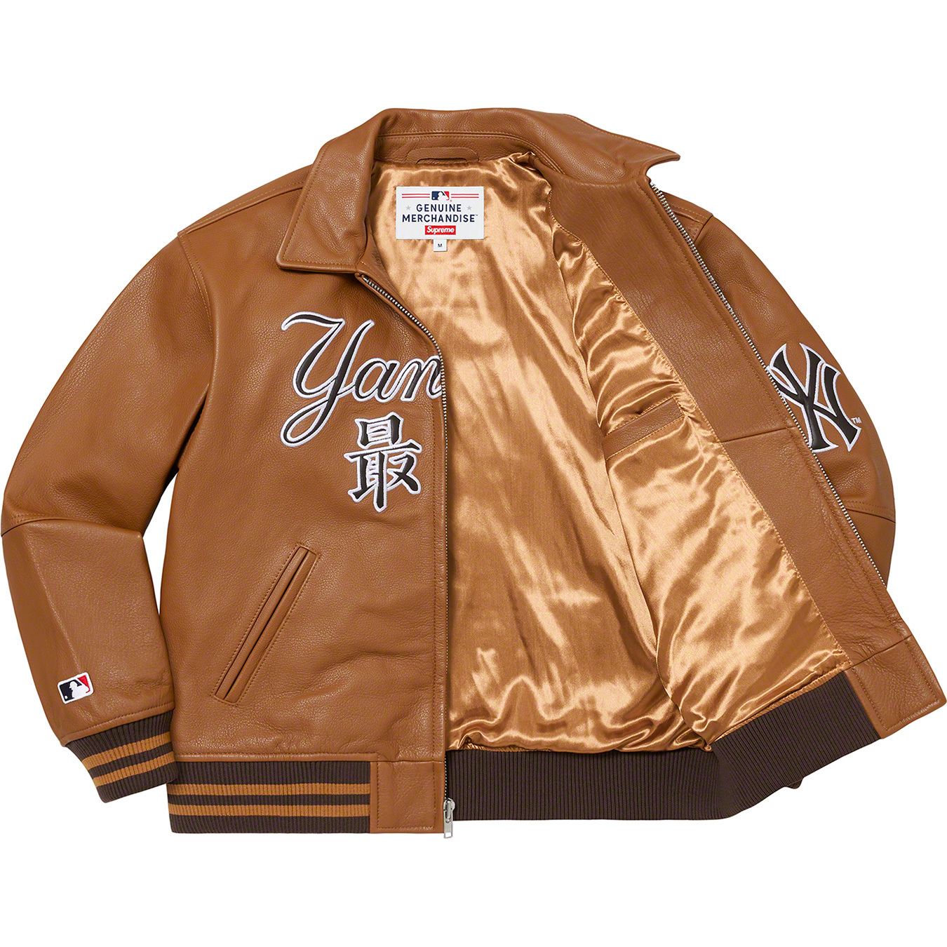 Supreme®/New York Yankees™ Kanji Leather Varsity Jacket | Supreme 22fw