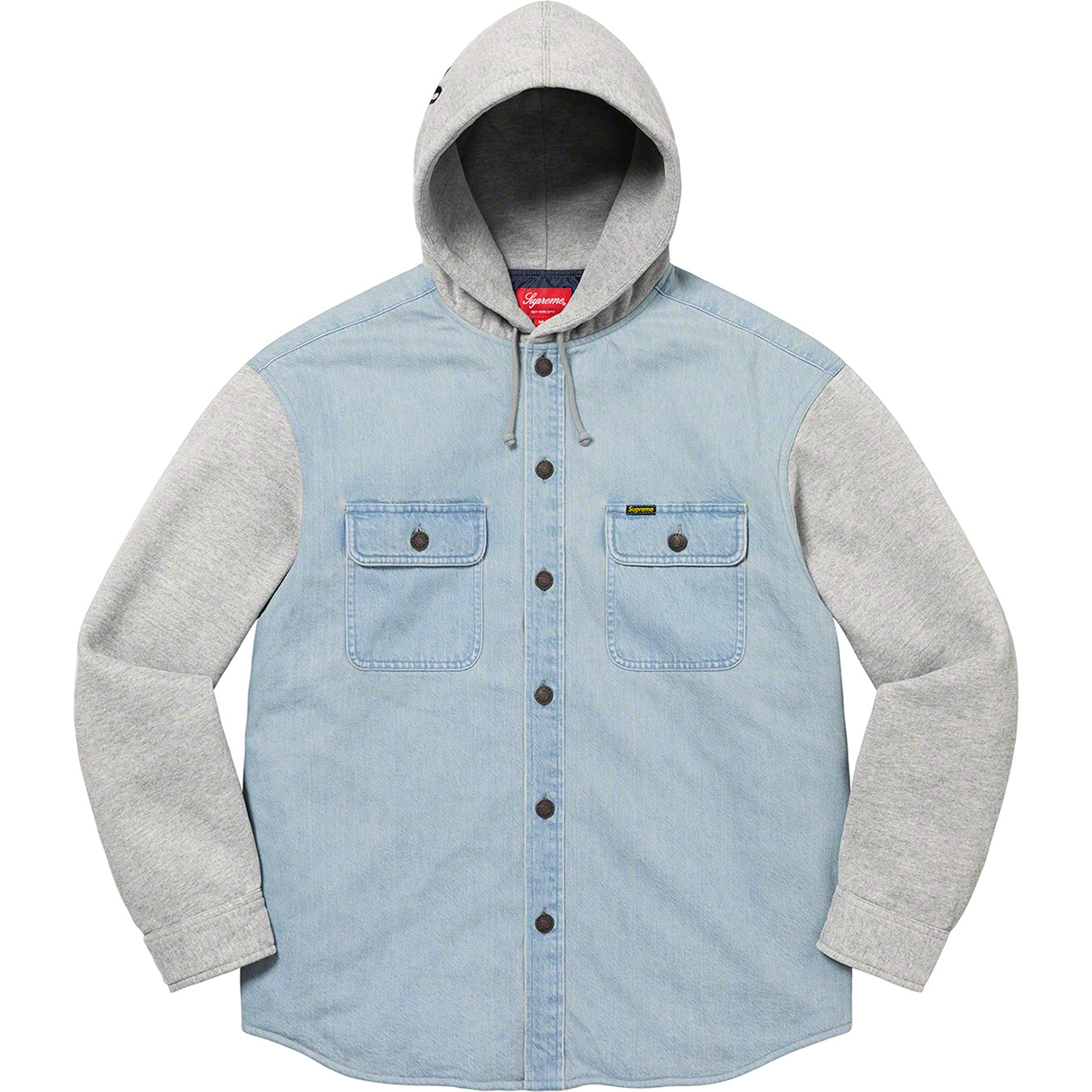 Fleece Hooded Denim Shirt | Supreme 22fw