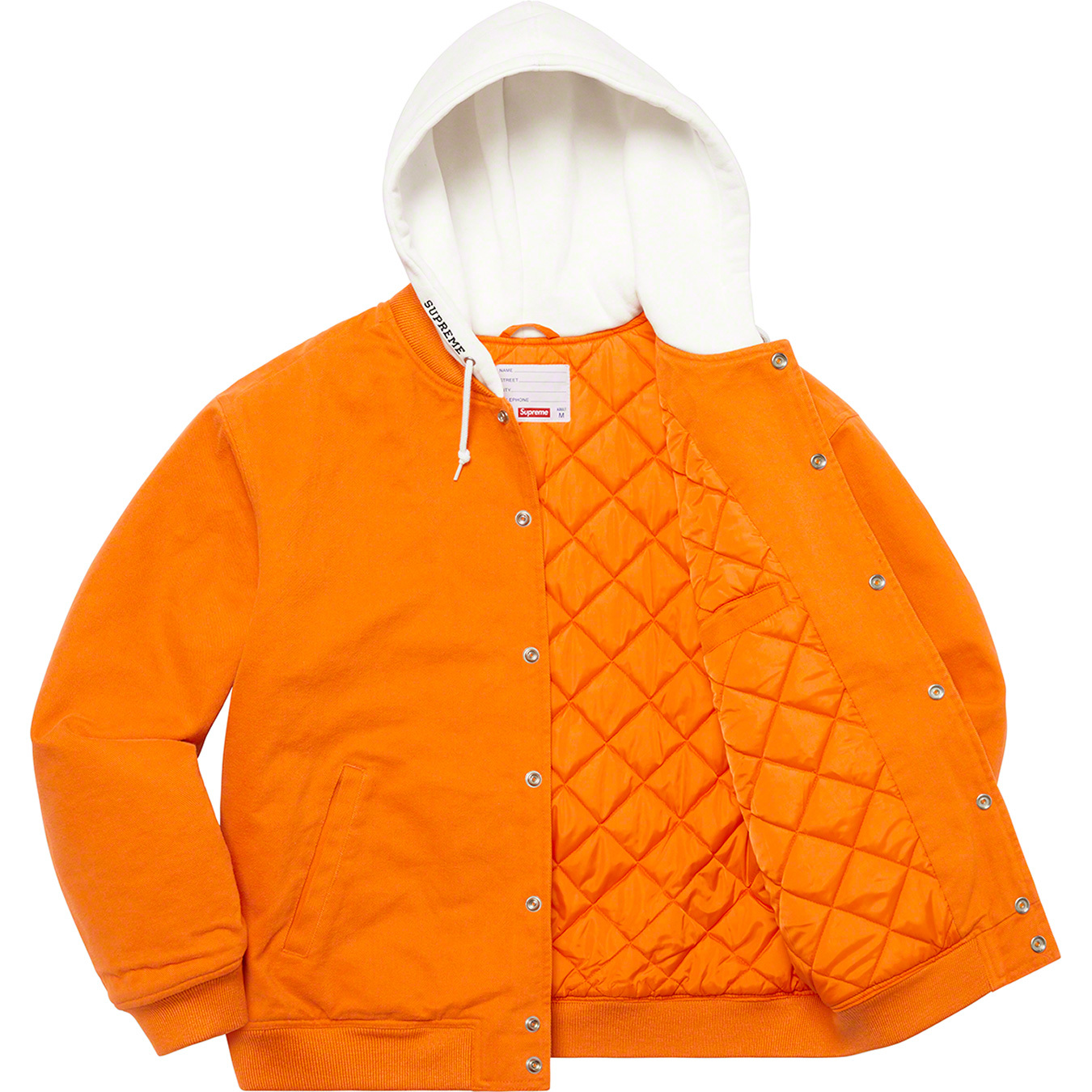 Hooded Twill Varsity Jacket | Supreme 22ss