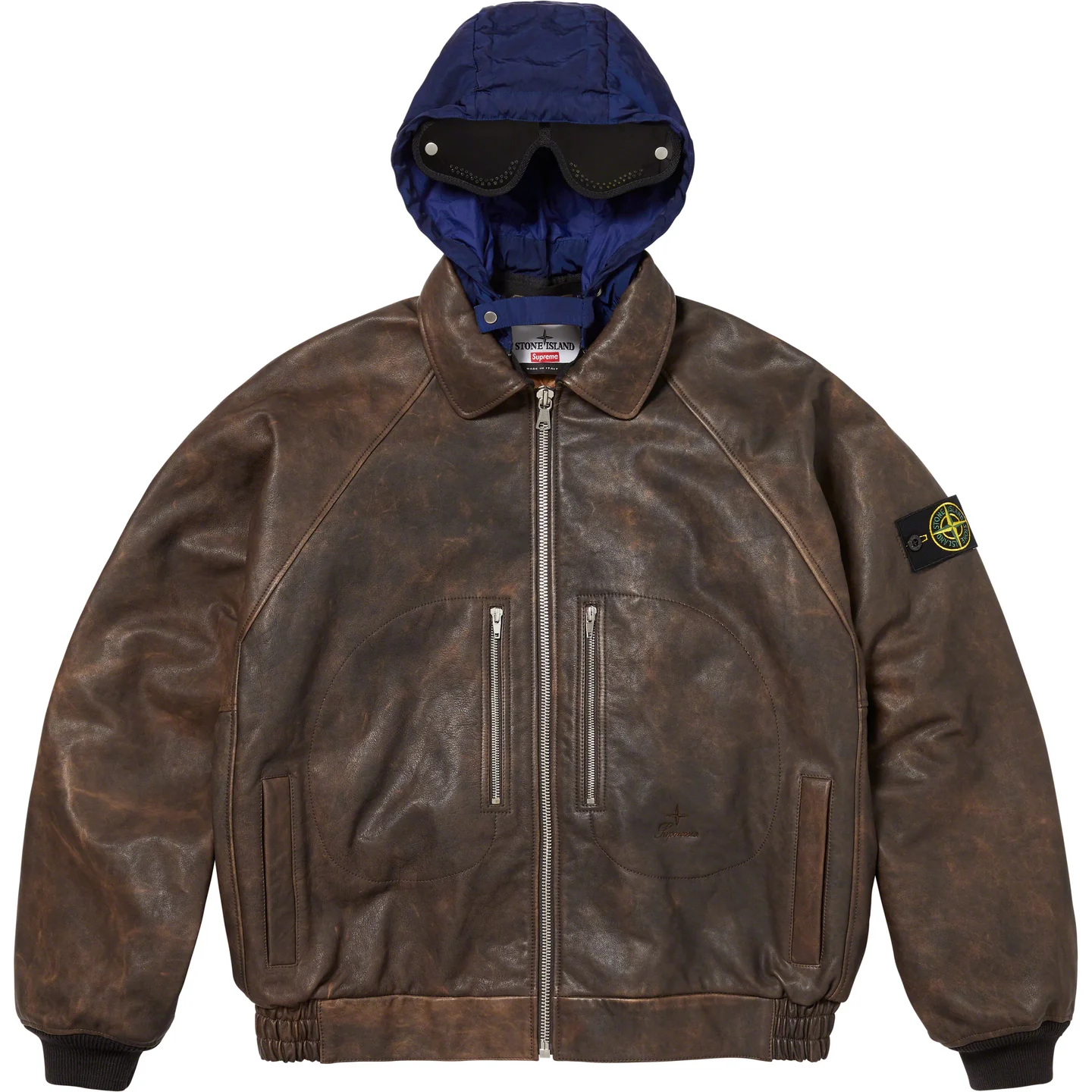 Supreme®/Stone Island® Leather Bomber Jacket | Supreme 23fw