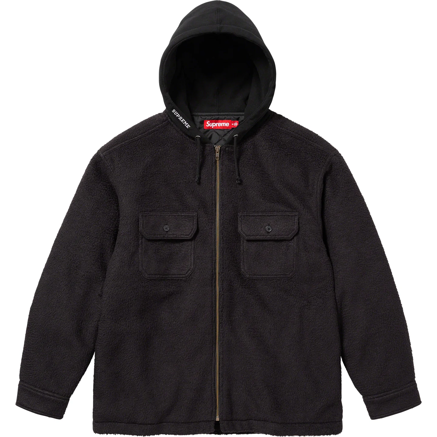 Fleece Zip Up Hooded Shirt | Supreme 23fw
