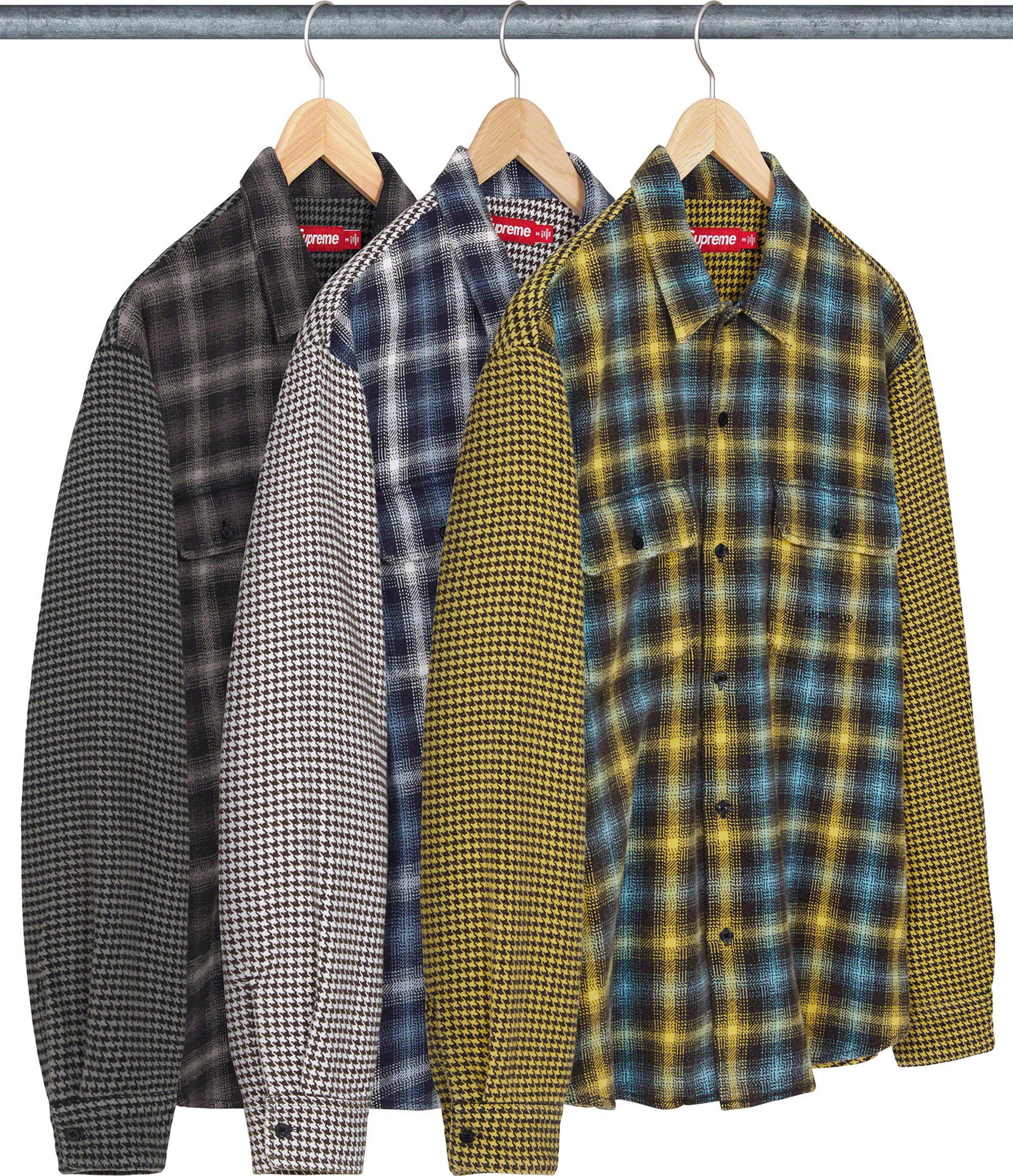 Houndstooth Plaid Flannel Shirt | Supreme 23fw